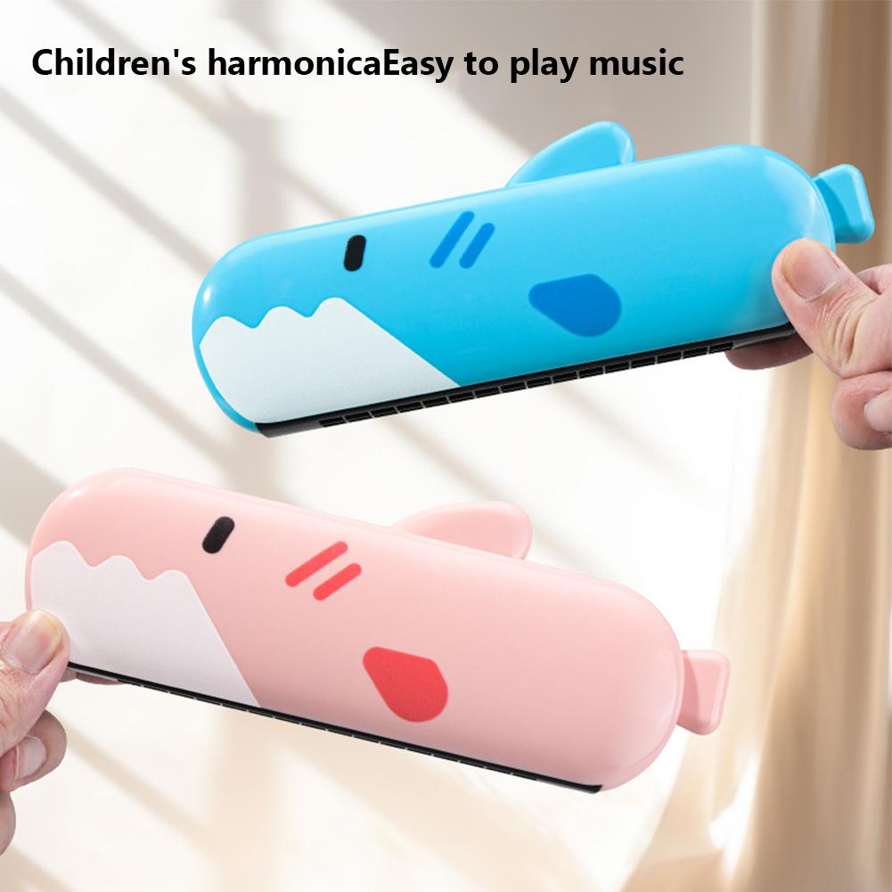 Kids Harmonica 16 Holes Harmonica For Toddler Educational Toy Shark Musical Instruments Gifts For Beginners Birthday