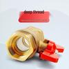 All-Copper Double Internal Thread Ball Valve for Water Heaters, Hot/Cold Tap, DN25, 4/6-Point, Straight Through, Thickened.