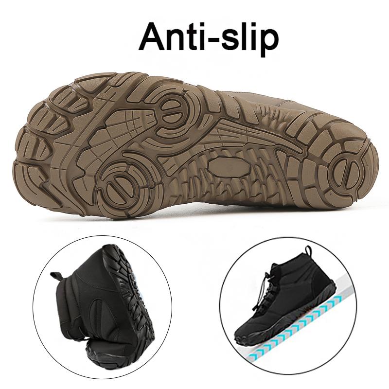 Winter Trekking Snow Boots Warm Fur Lined Snow Boots Barefoot Boots Outdoor Water Resistant Ankle Booties Men Women Hiking Boots