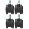 4pcs Black Locking Caster Wheels With Brake Furniture Caster Wheels Swivel Caster Wheels  Furniture