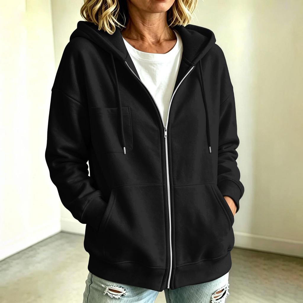 Dameskleurige Hooded Jas voor Herfst en Winter