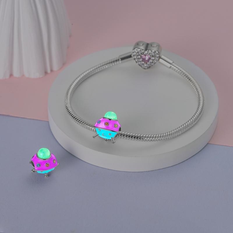 Fit Original Bracelet Copper Butterfly Flowers Cube Purple Charms Pendants For Women Jewelry Making Gift