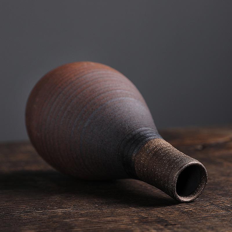 Retro Zen Coarse Pottery Ceramic Vase - Small Flower Holder
