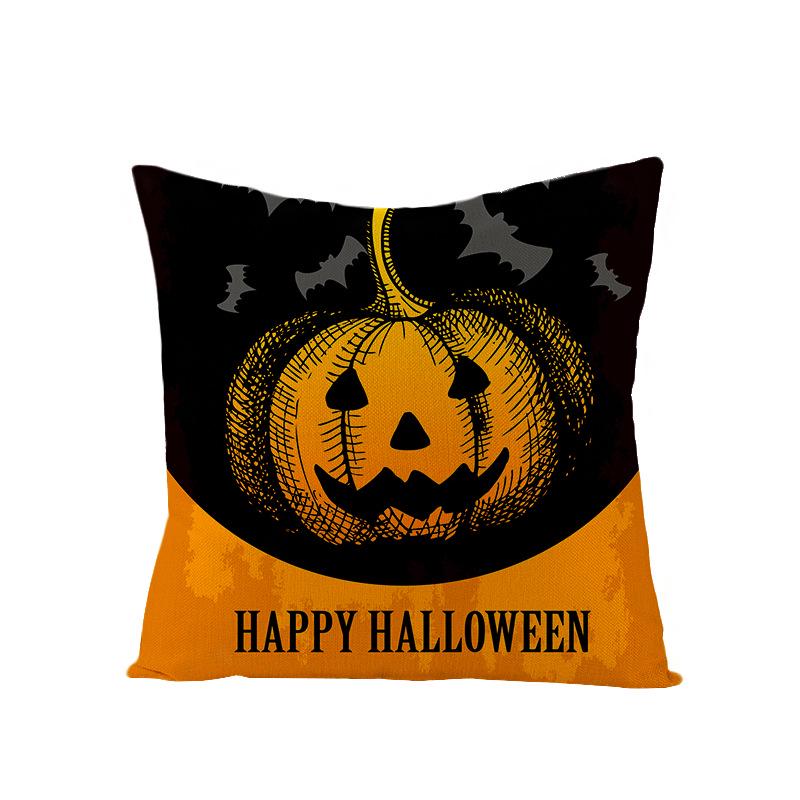 New Home Furnishings Halloween Polyester Pillow Case Home Pumpkin Ghost Fire Cushion Waist Pillow Case