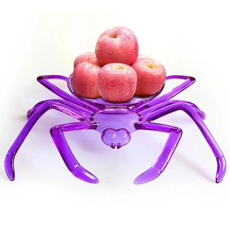 Colorful Spider Shaped Fruit Tray Halloween Spider Candy Cookie Storage Tray Bar Festival Halloween Decoration Candy Bowl