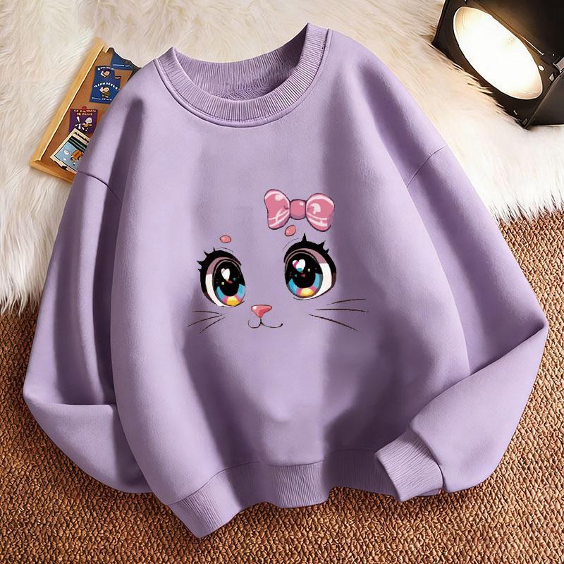Kawaii Cat Meme Children'S Sweatshirt Pullover Crew Neck Graphic Print Hoodie Boy/Girl Kids Hoody Comfortable Sweatshirt