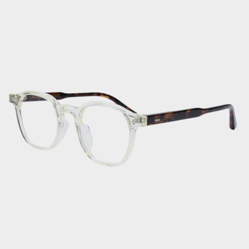 LOOKING4U NN044 Acetate Full-Frame Horn-Rimmed Glasses C4 Transparent Lime