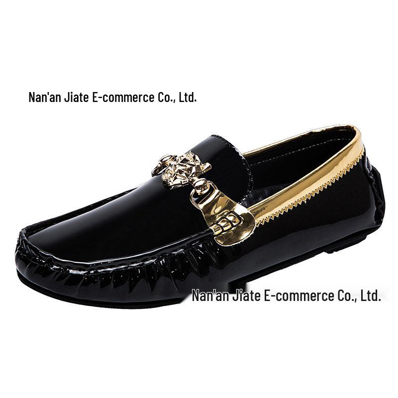 

Мужские блестящие лоферы слипоны из микрофибры - деловые, формальные и повседневные больших размеров. 43 чёрный