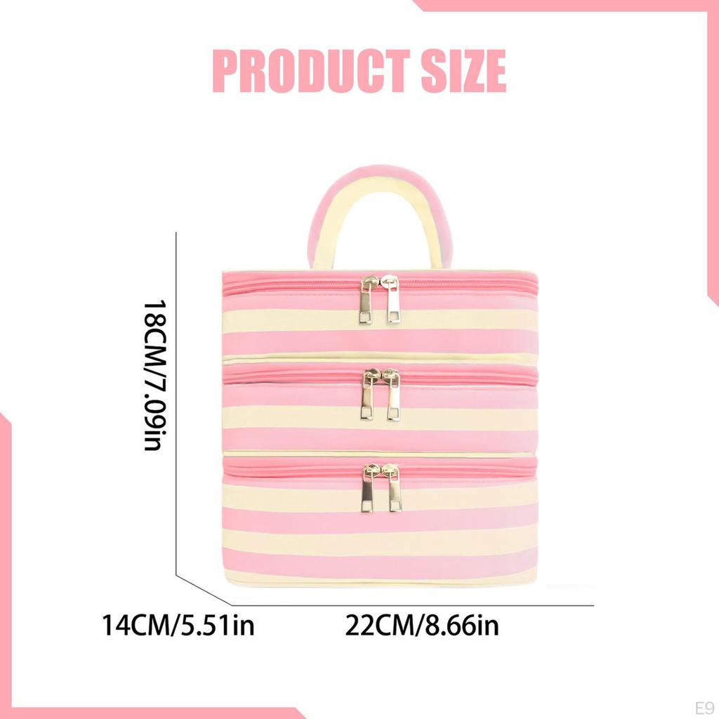 Toiletry Bag Bathroom Cosmetic Organizer Waterproof Compact Multifunctional Carrying Case Women