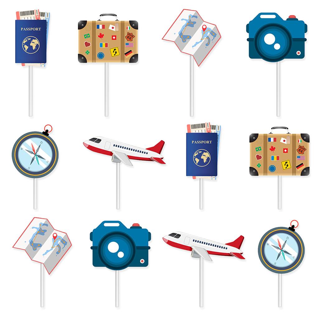 Travel Adventure Birthday Party Decoration Arrangement Retirement Around The World Balloon Flag Set Customization