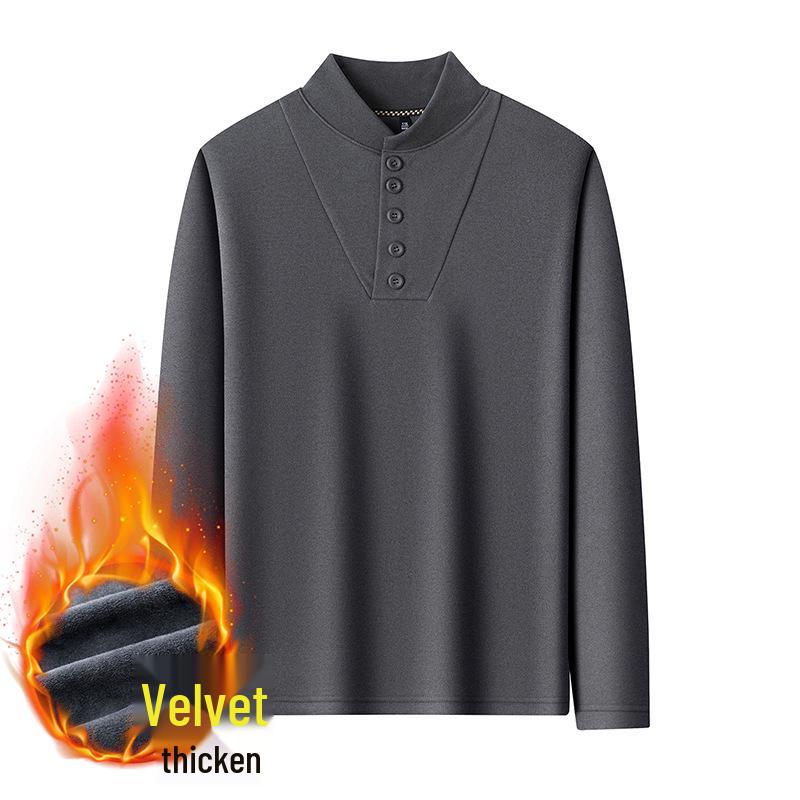 Men's Winter Fleece Hoodie with Half-High Collar - Thick, Warm Base Layer for Casual Fashion