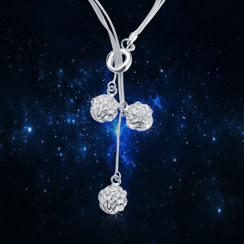 

925 пробы серебряные модные романтические ожерелья с розами для женщин Классические украшения с шармами Свадебные аксессуары Подарки на вечеринку