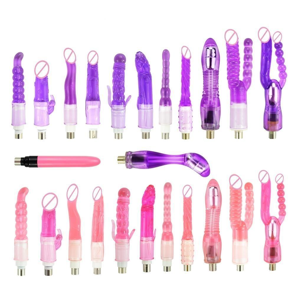 28 Types Pink Purple Dildos A2 / F2 Sex Machine Attachments