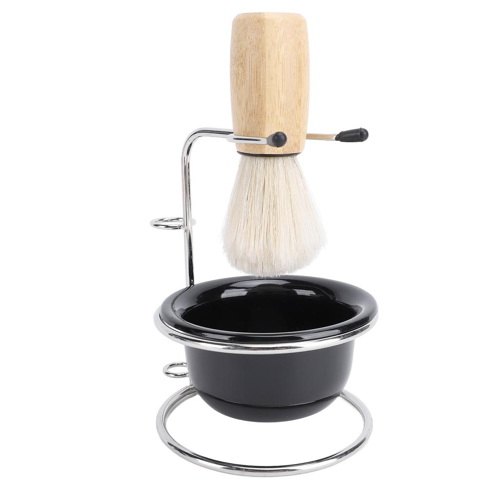 Shaving Brush Set Grooming Kit Synthetic Hair Stainless Steel Stand Shaving Brush Bowl Stand Set for Men