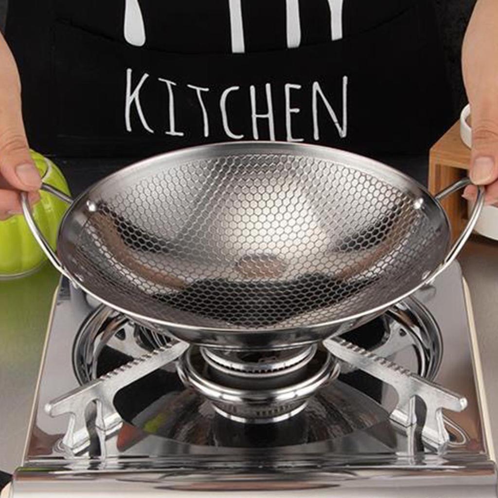 Stainless Steel Wok Pan for Home and Restaurant Stir-Frying