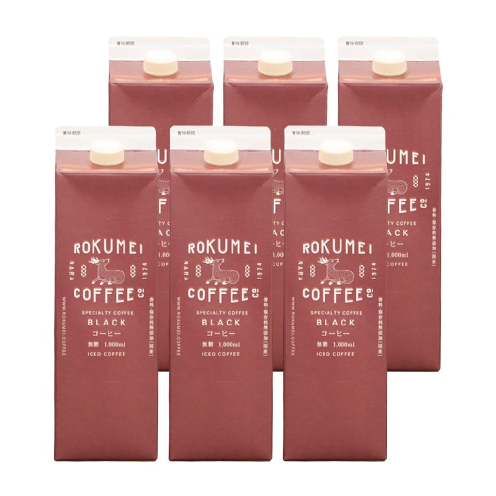 Rokumei Coffee Liquid Coffee 1000ml 6 Iced Cafe Au Cafe Latte Home [Unsweetened / Bottles] Coffee, Lait, (for Use)