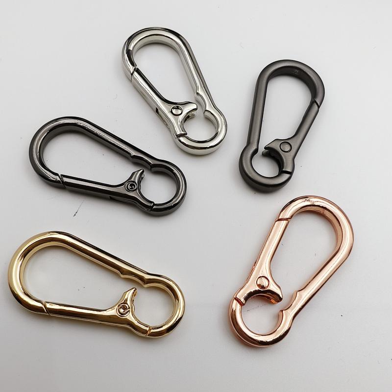 Zinc Alloy Spring Snap Hook Keychain 5Pcs Lightweight Portable for Bag Pendant DIY Craft Camping Tent Accessory Use