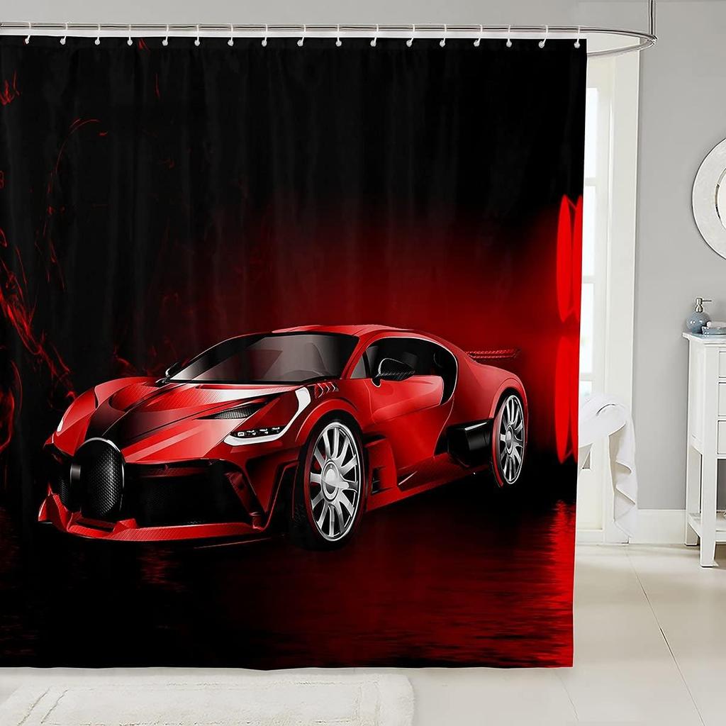 Japanese Ukiyoe Fish Shower Curtain Ocean Surfing Koi Fabric Shower Curtains Kids Boys Adult Japanese-Style Exotic Koi Animal