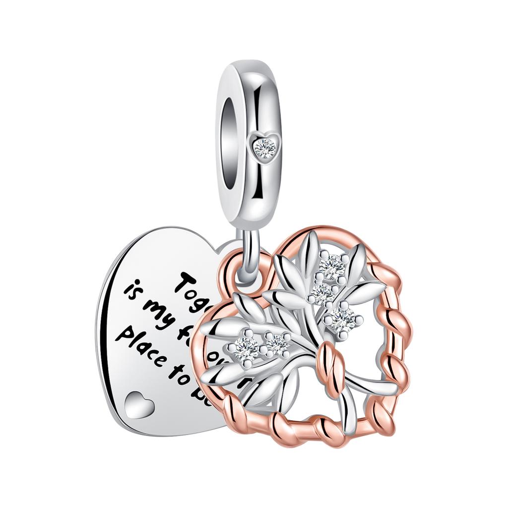 copper handle footprints back pendant charms fit original bracelet charm beads necklace Diy female jewelry High Quality