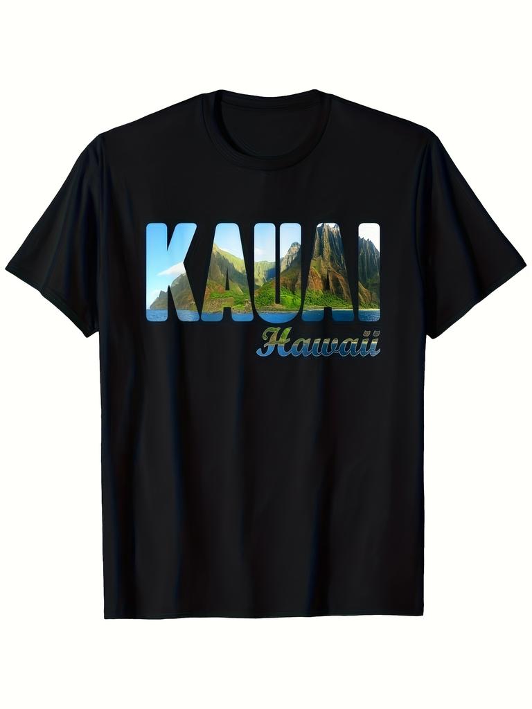Retro Classic Vintage Summer Kauai Hawaii T-Shirt Suitable for Men And Women Outdoor T-Shirt 0Xl-5Xl Men'S Comfortable Round Neck Short Sleeves T-Shir