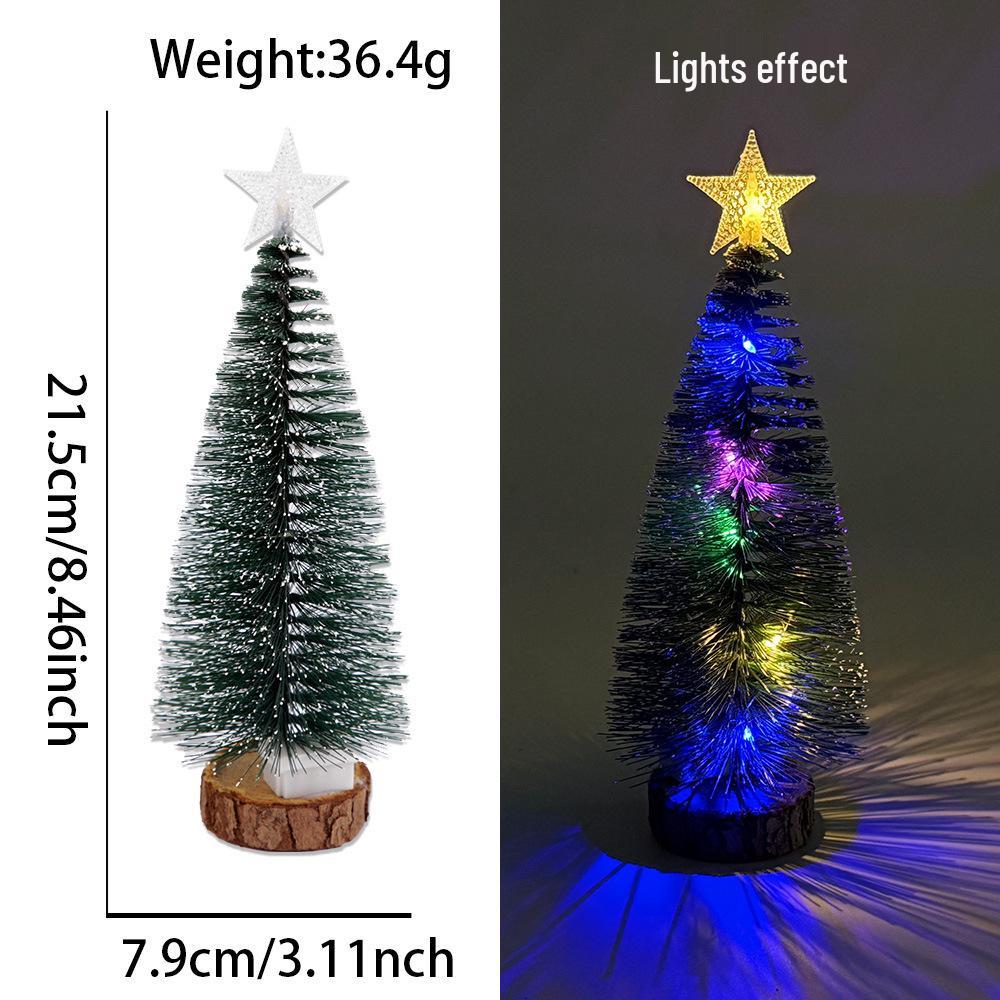 Christmas Mini Green & White Cedar Needle Tree Desktop Ornament