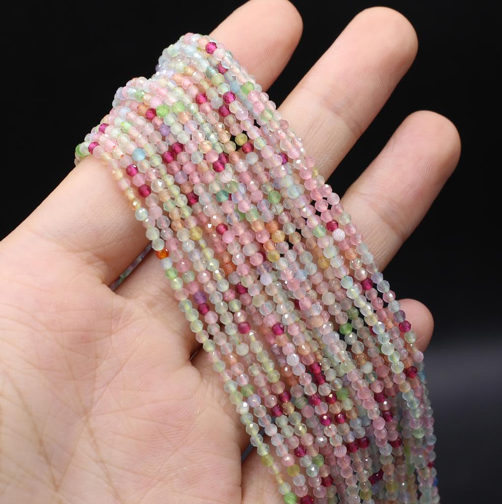 Naturstein facettierte Perlen Opal Isolation Perlen Charms für Schmuckherstellung DIY Halskette Armband Ohrringe Zubehör Größe 3 mm