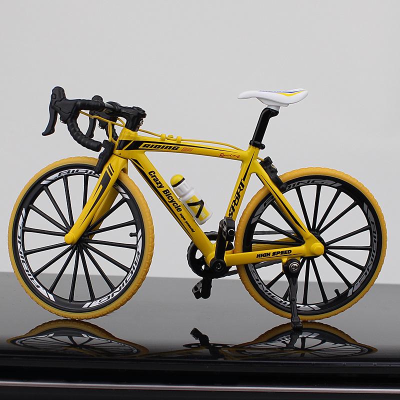 Alloy Bicycle Model 1:10 Simulation Bicycle Curved Road Mini Racing Toy