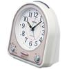 Seiko Clock QM750P Alarm 31 Melody White Pearl with Pink 139 X 126 X 70mm Clock, Analog, Songs, Pearl,
