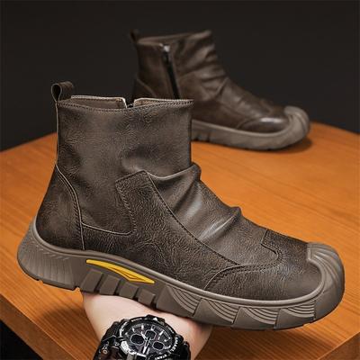 Herrenschuhe Winter neue lässige High-Top Martin Stiefel gefütterte verdickte warme Baumwollschuhe Herren Outdoor verschleißfeste Arbeitsschuhe