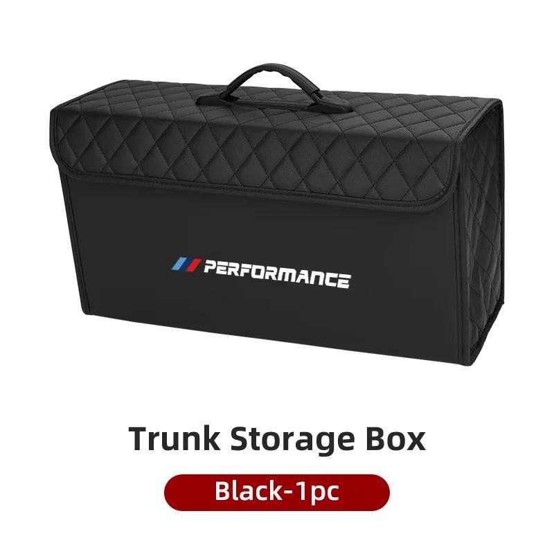 KWYP9 Hot Car Trunk Storage Bag Leather Camping Box Collapsible Auto Emblem Organizer Accessories For BMW M Performance M5 E36 E6