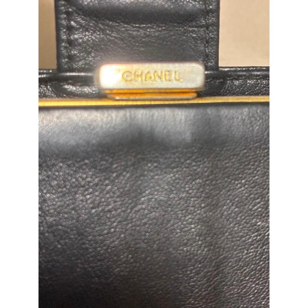 Used CHANEL Caviar Skin Bi-fold Long Wallet Black