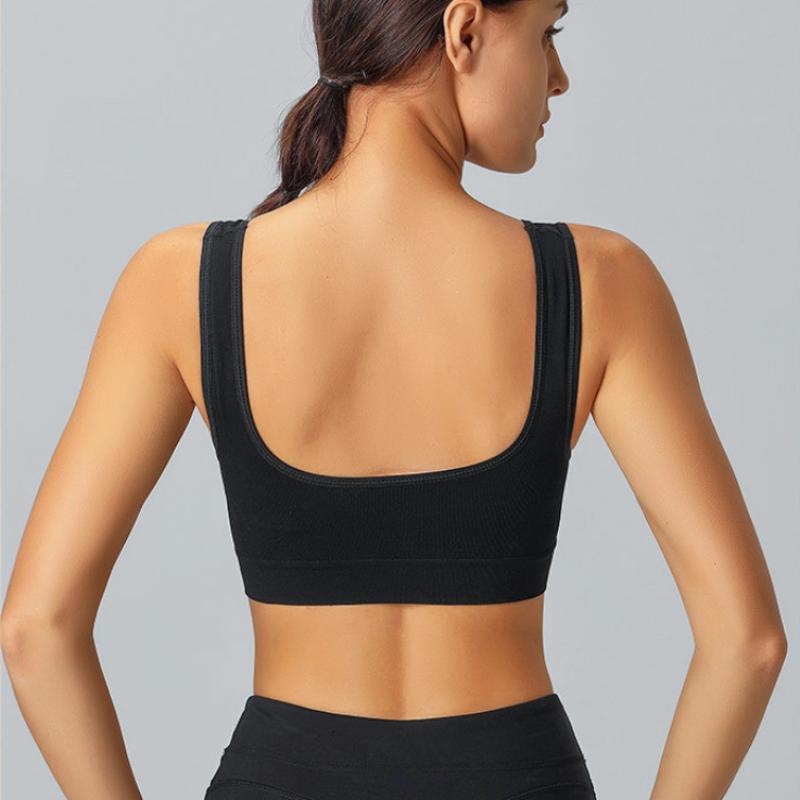 M-3XL Women's Sports Bra Plus Size Wireless Tank Tops Double Layer Seamless Yoga Adjustment Underwear
