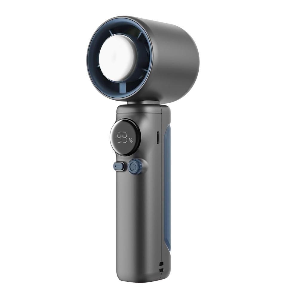 

Высокоскоростной охлаждающий вентилятор Цифровой дисплей мощности и скорости USB Перезаряжаемый Портативный ручной вентилятор Электрический вентилятор для кемпинга на открытом воздухе Путешествий чёрный