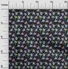 oneOone Georgette Viscose Black Fabric Leaves Fabric For Sewing Printed Craft Fabric By The Yard 42 Inch