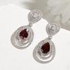 Fine Jewelry Gorgeous Design Sterling Silver 925 Natural Red Garnet Earrings Lady Anniversary Banquet Gift