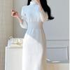 Autumn and Winter New Waist Slim Turtleneck Knitted Primer Dress Femininity Long Inner Sweater Skirt