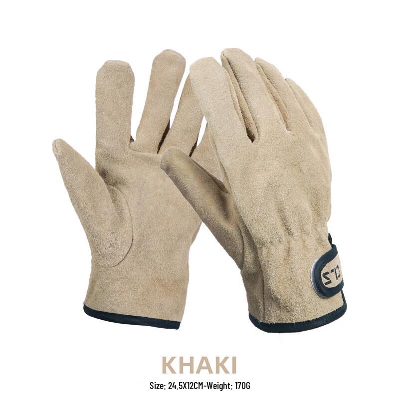 ZISIZ Outdoor BBQ Heat Resistant Cowhide Gloves