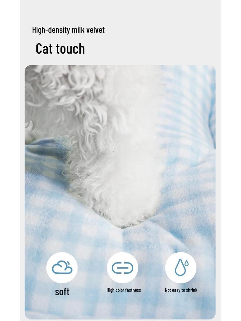 All-Season Washable Dog Bed & Cat Mat - Bichon Sofa Style