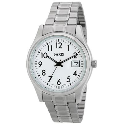 J-AXIS Unisex NHG01-SW (Sun Flame) Round Watch Silver Analog