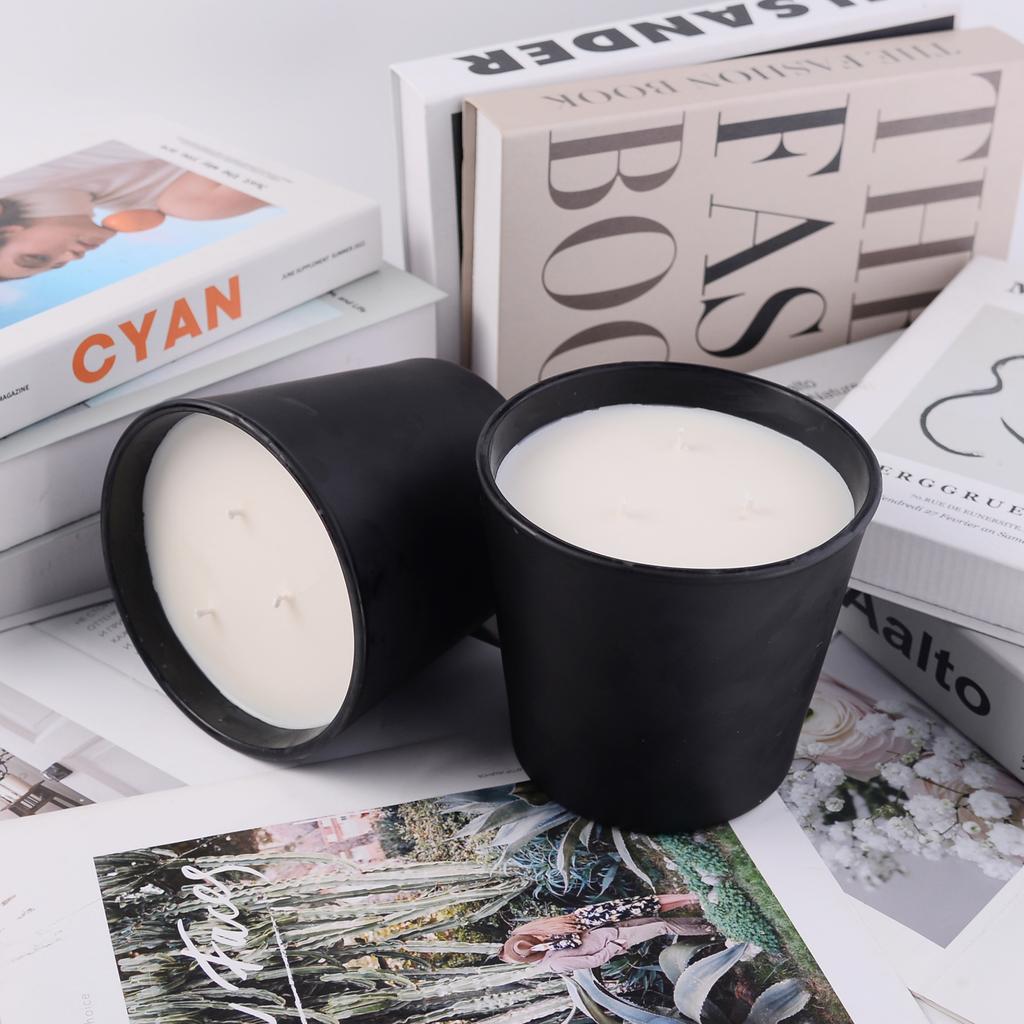 Bedroom Decoration Souvenir High-end Frosted Black Glass Scented Candle