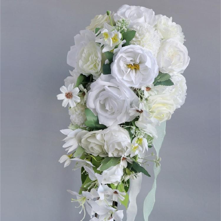 Water Drop Shape Bouquets Artificial Wedding Flowers Bridal Shower Bouquets for Special Occasion