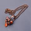 Fancy Sacral Chakra Natural Carnelian Copper Elegant Chain Sisters Gift Necklace V-19