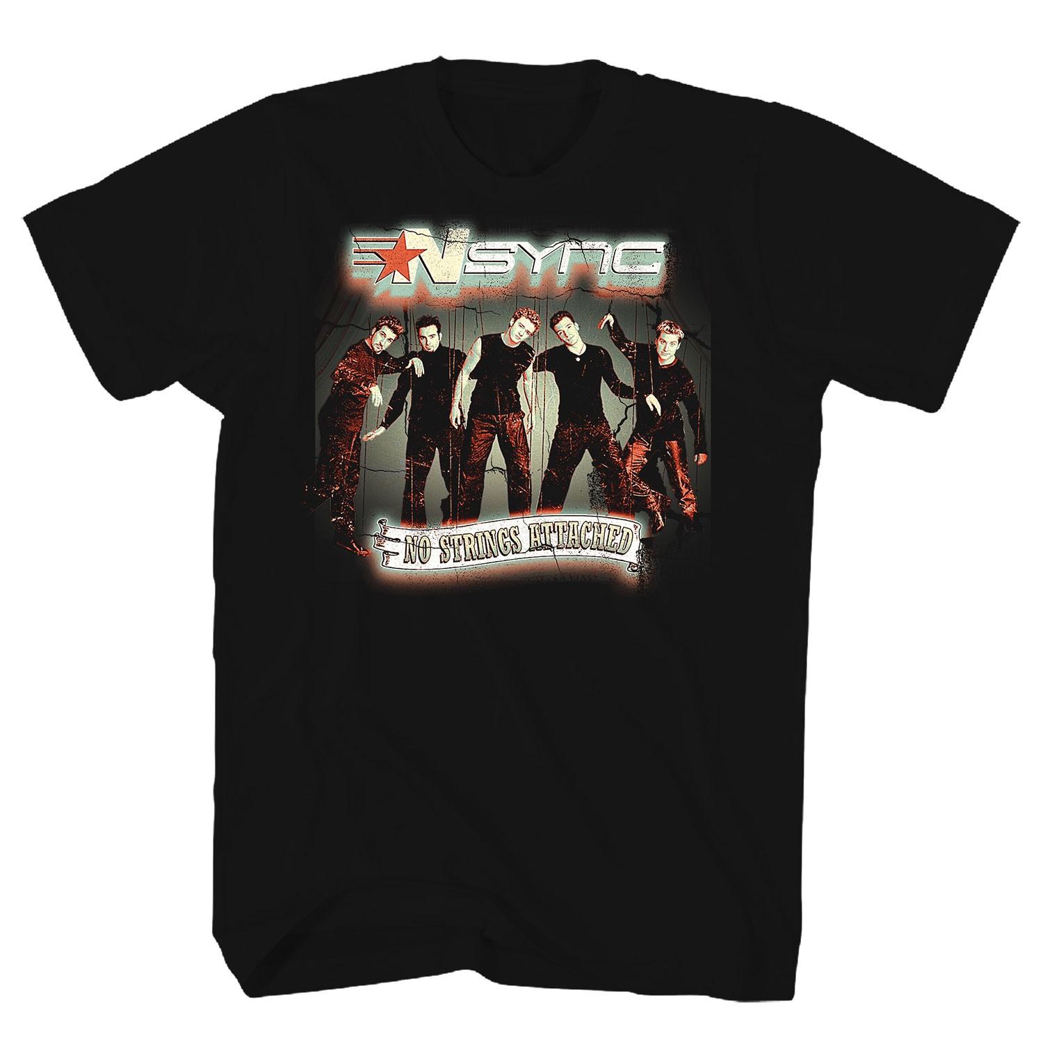 Men s N Sync No Strings Attached 2000 Tour T-shirt Small Black 4XL