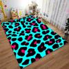 Leopard Print Area Rug with Turquoise, Black, and Pink Bold Pattern Design Suitable for Use As an Anti-slip    for    Room and Bedroom Sofas