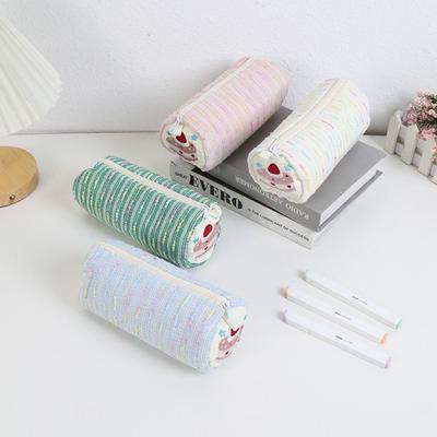 Large Capacity Pencil Case Embroidered Pen Box Multifunctional Storage Bag  School Office