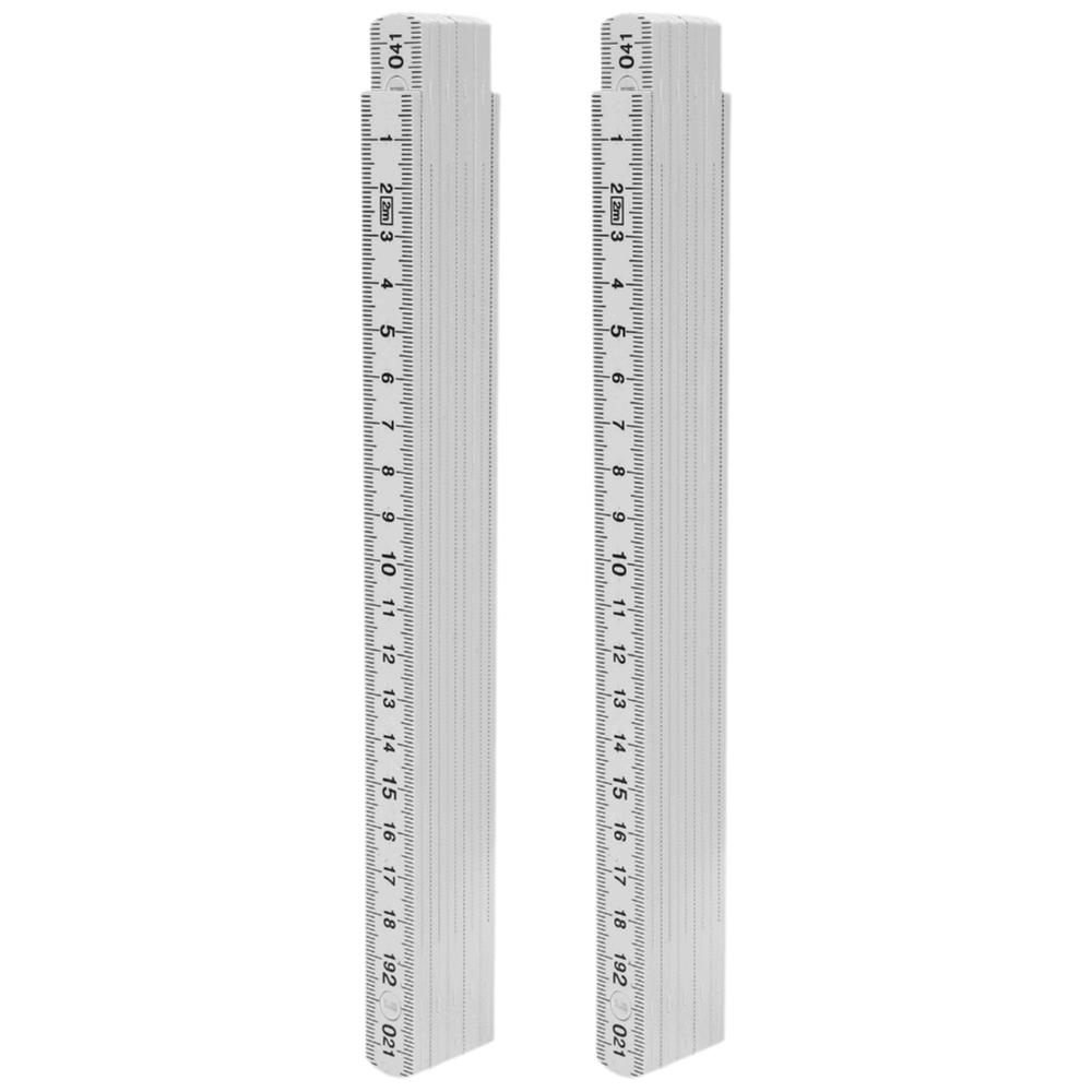 3PCS White Measuring Stick Lightweight Meter Stick Durable Folding Carpenters Ruler