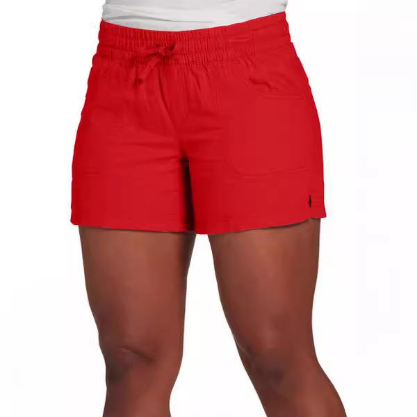 Spring and Summer Women's Casual Solid Color Elastic Waist Shorts Casual Short Pants