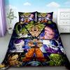 Anime Dragon Ball 3pz Copripiumino Goku Cartone Animato Set Biancheria da Letto Coperta per Bambini Matrimoniale King Size per Camera da Letto Decorazione Casa