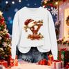 Women's Fashionable Casual Long-Sleeved Christmas Letter Print Crew-Neck Sweatshirt