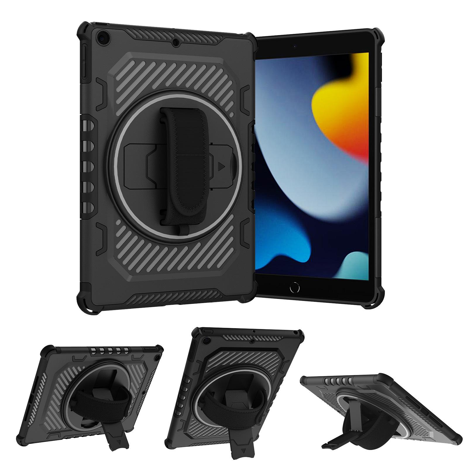 Tablethoes Voor Samsung Galaxy Tab A9+plus 11 A8 10.5 A11 8.7 360 Kickstand Handriem Cover Tab S10 S9+FE S7 S8 12.4 Achterkant A9(8.7)X110 X115 zwart